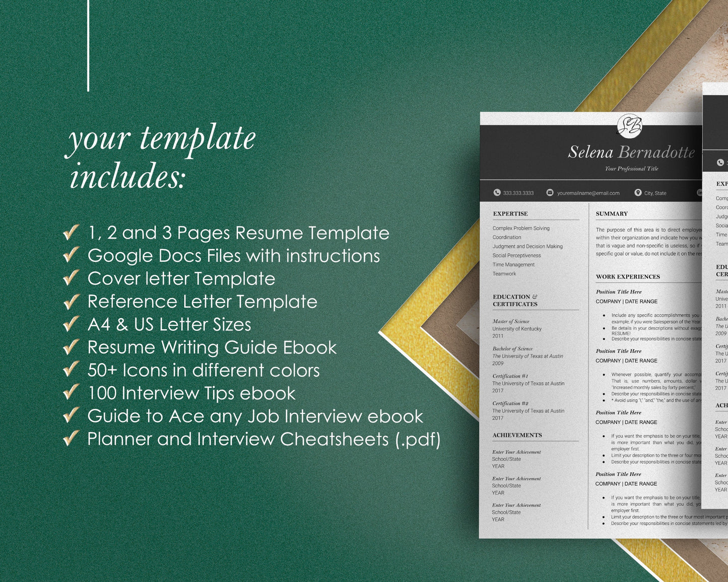 Resume Google Docs, Google Docs Resume Template Minimalist, Modern resume template in Google Docs, CV, Resume and Cover letter Template