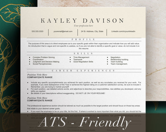 Resume Template Word ATS Friendly, ATS Friendly Resume Template, Resume Google Docs, Resume Template Word, Professional Resume Template