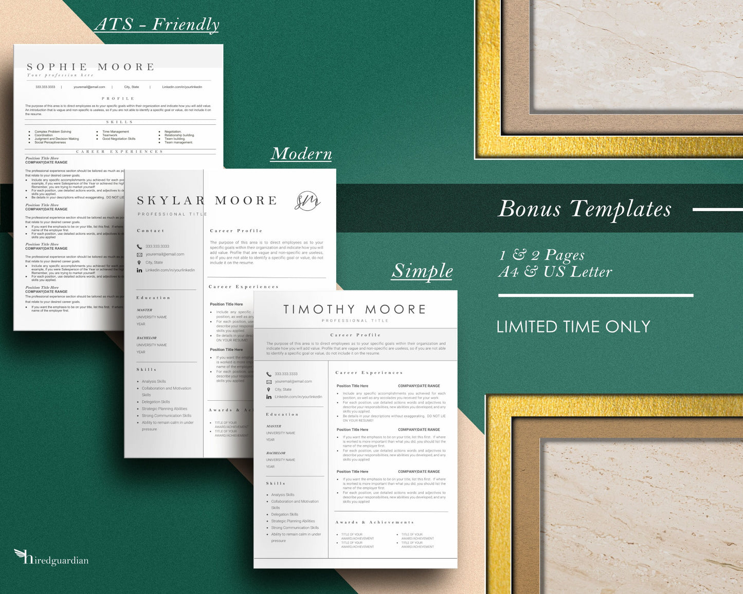 10 Resume Template Google Docs, MS Word, and Apple Pages, Modern Resume Template Bundle,Creative Resume Template, Minimalist Resume Template