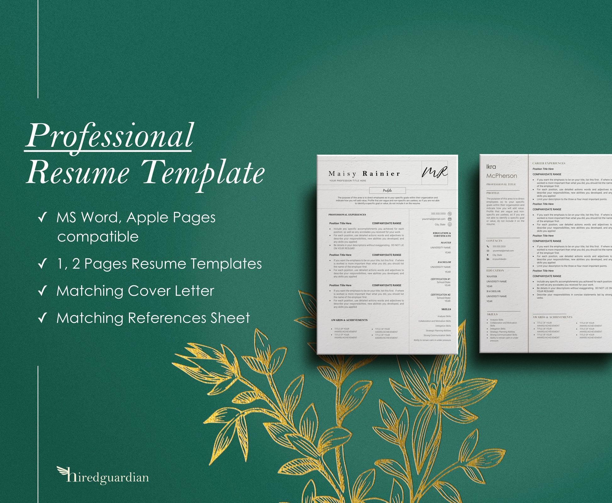 10 Resume Template Bundle, Simple CV Resume Template Word, Minimalist Resume Template Word, Resume Template, Professional Resume Template