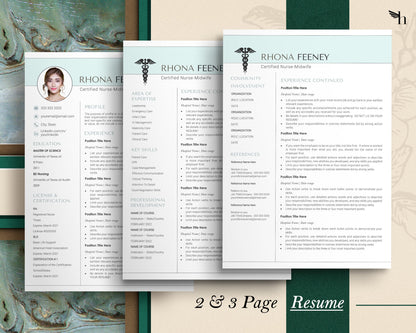 New Grad Nurse Resume Template, Nurse CV Resume Template for Word, Nurse Resume Template Word with cover letter, RN Resume Template