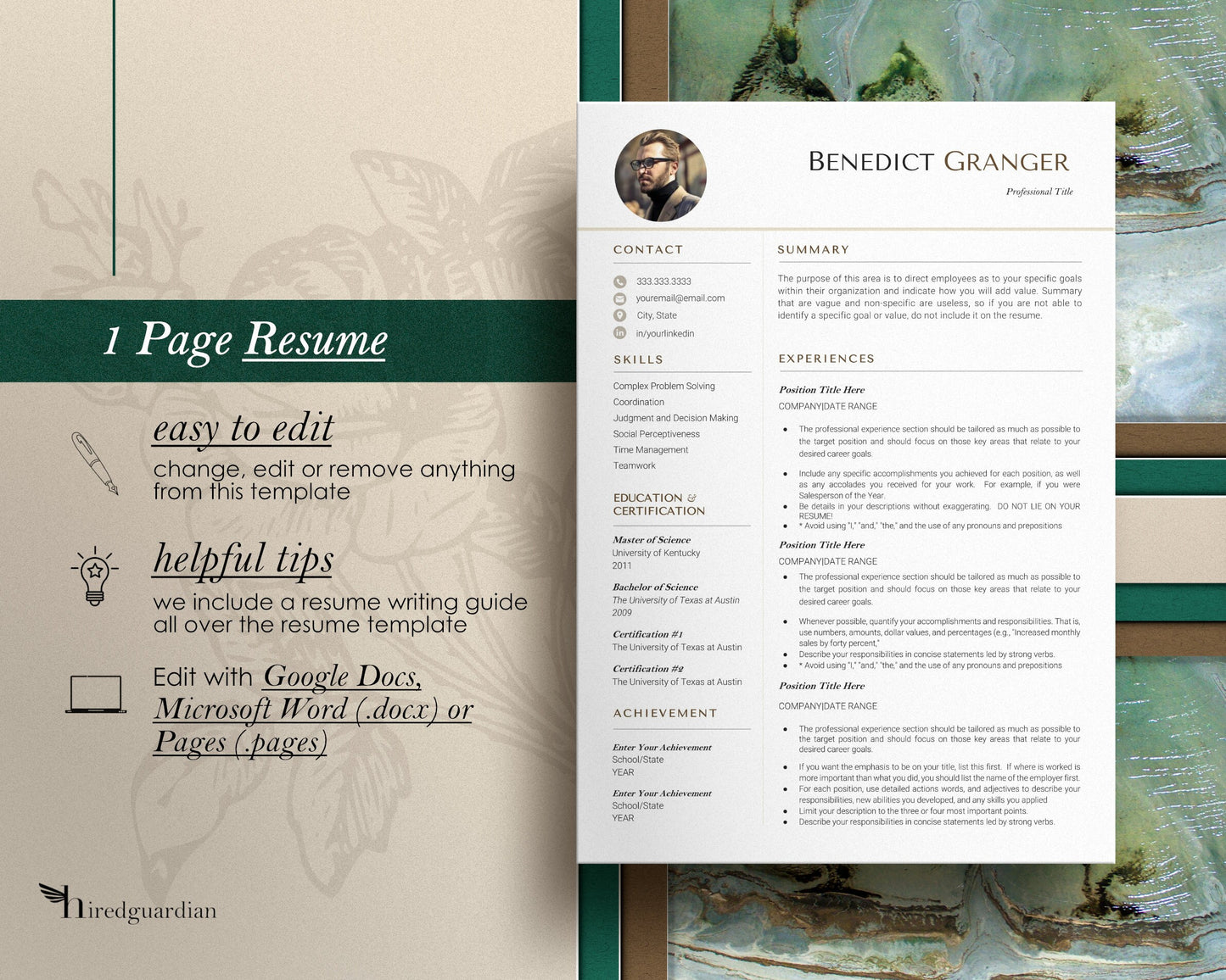 Resume Template with photo, Resume CV Template Word, CV Template with photo, resume with picture, Modern Resume Template, Resume Template