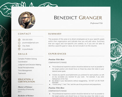 Google Docs Resume Template, Resume Template With Photo, Professional Resume template, CV template, Google docs Resume Template, Nursing CV