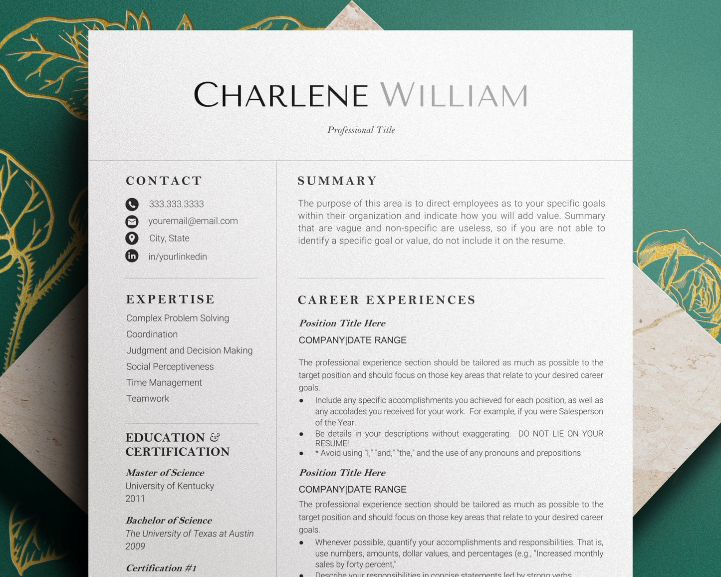 Resume Template, Cv Template for word, Cv Resume Template, Professional Resume Template, Modern Resume Template Word, Lebenslauf