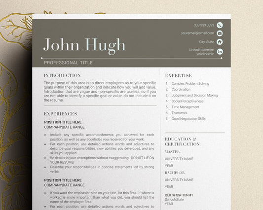 Modern Executive Resume Template, Resume Template Professional, Resume and Cover letter Template, lebenslauf vorlage, Professional CV