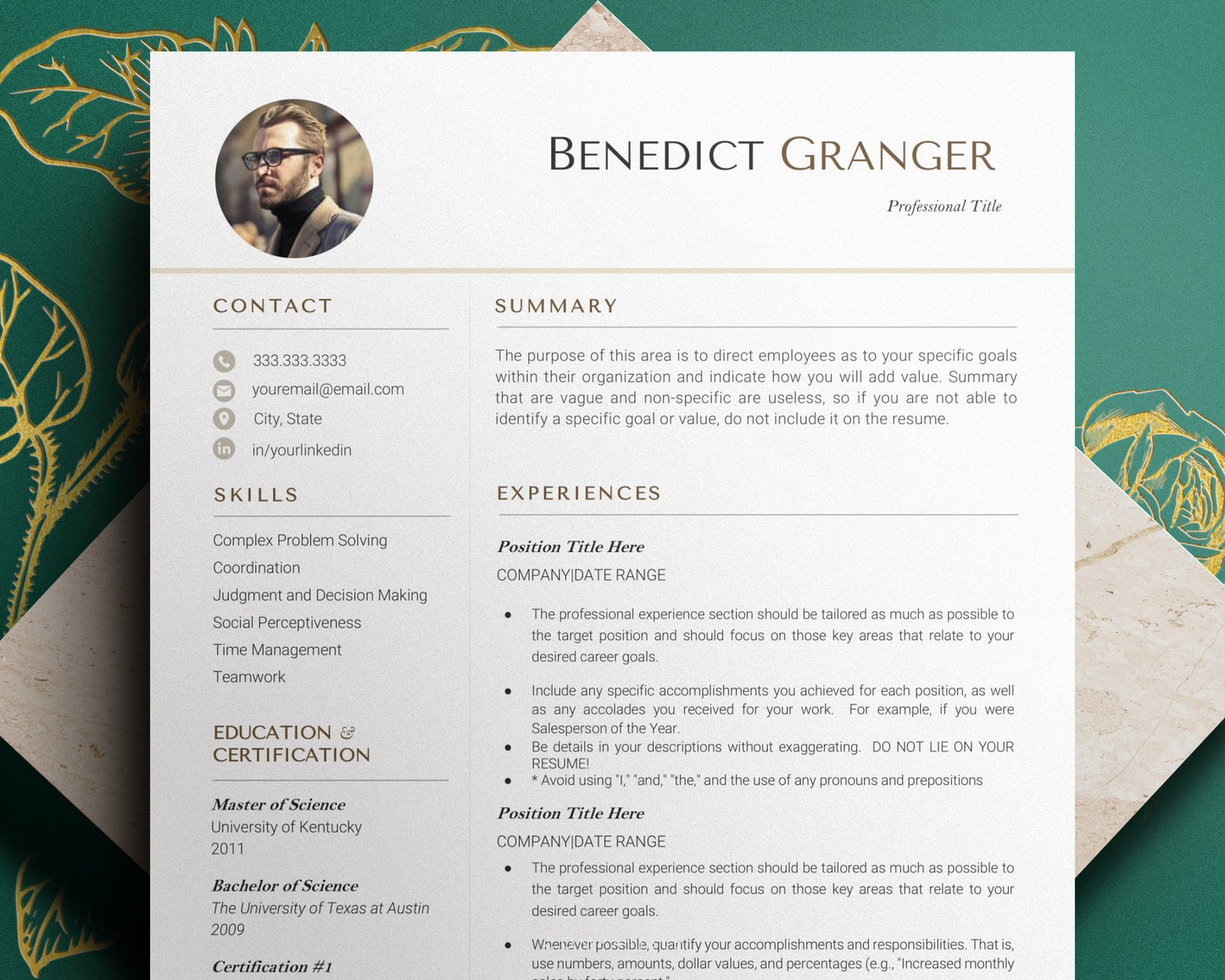 Resume Template with photo, Resume CV Template Word, CV Template with photo, resume with picture, Modern Resume Template, Resume Template