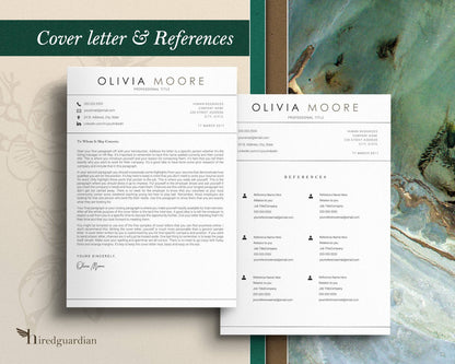 Professional Resume Template in 2022 - "Olivia" - Hired Guardian