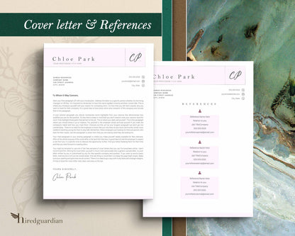 Pink Resume Template with Free Resume Templates - Chloe - Hired Guardian