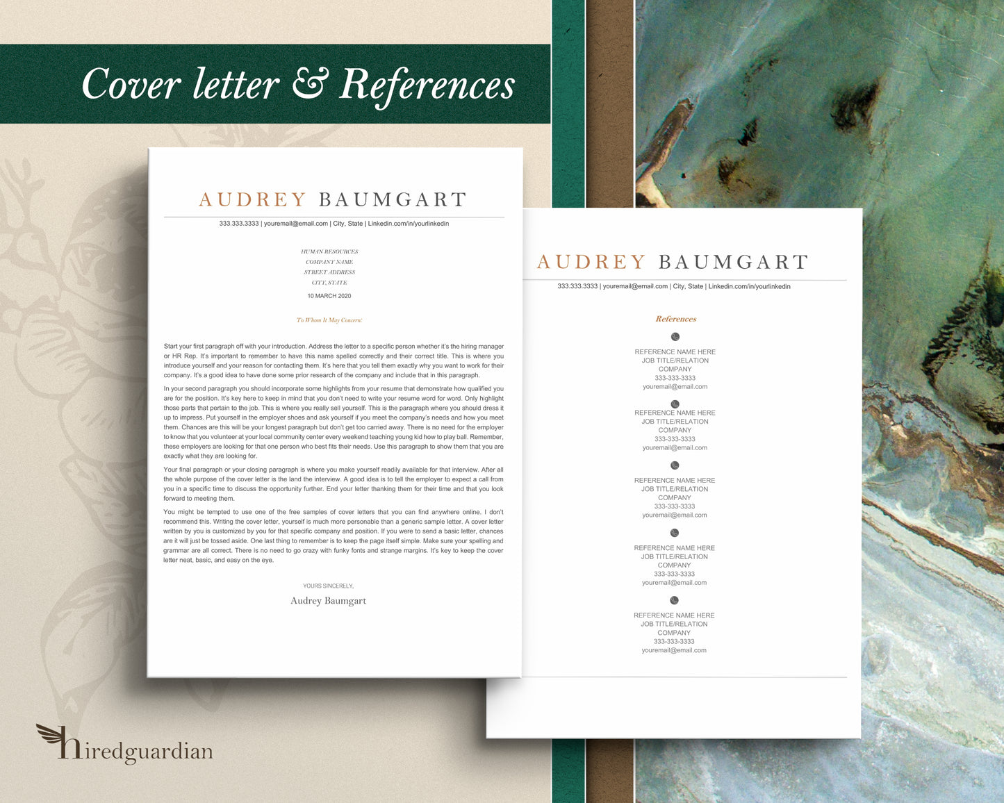 ATS Friendly Resume Template Google Docs - Audrey - Hired Guardian