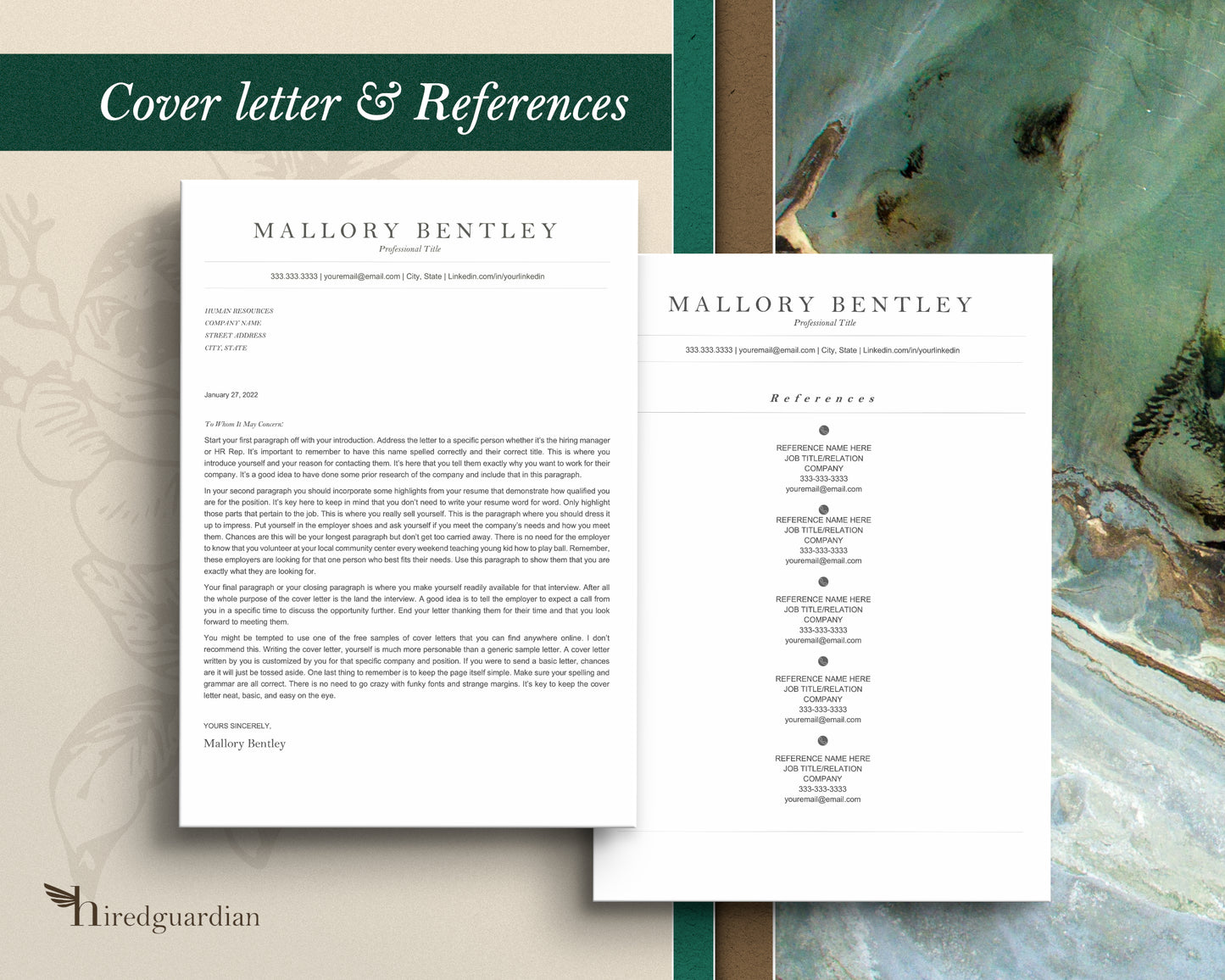 Professional ATS Friendly Resume Template - Mallory - Hired Guardian