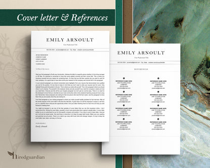 Professional Resume Template Google docs, Word and Apple Pages - Emily - Hired Guardian